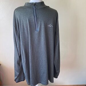 Mens Greg Norman Quarter Zip Long Sleeve Gray Shirt Size XXL
